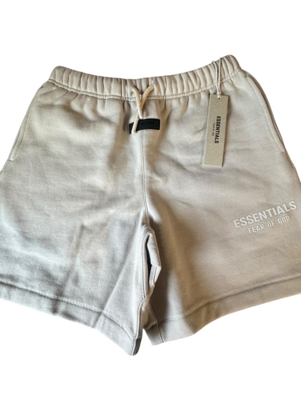 Fear of God Essentials Core Sweatshorts Kids Silver Cloud Size 12 NWT
